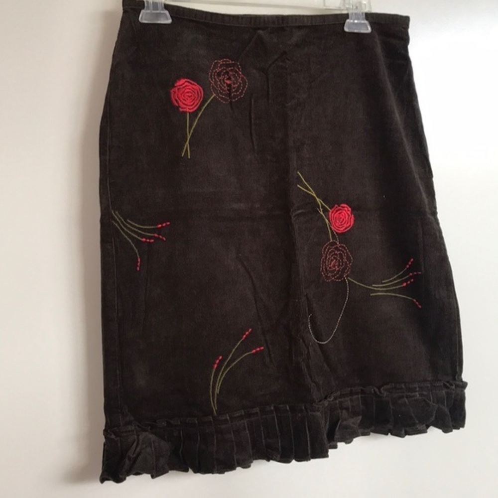 LOFT brown corduroy skirt